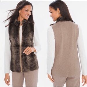 Like New CHICO’S Zenergy Faux Fur Vest Women’s Size: M 8/10